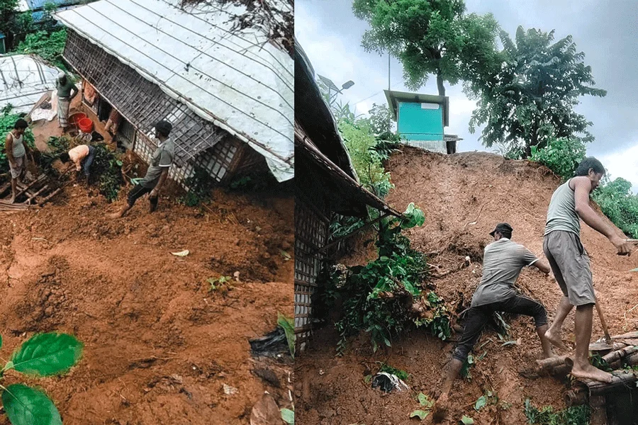 কক্সবাজারের উখিয়ার রোহিঙ্গা ক্যাম্পে পাহাড় ধসে ৮ জনের মৃত্যু