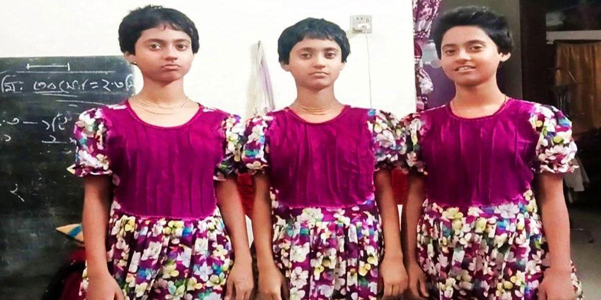 বরগুনায় ট্যালেন্টপুলে বৃত্তি পেল জমজ ৩ বোন